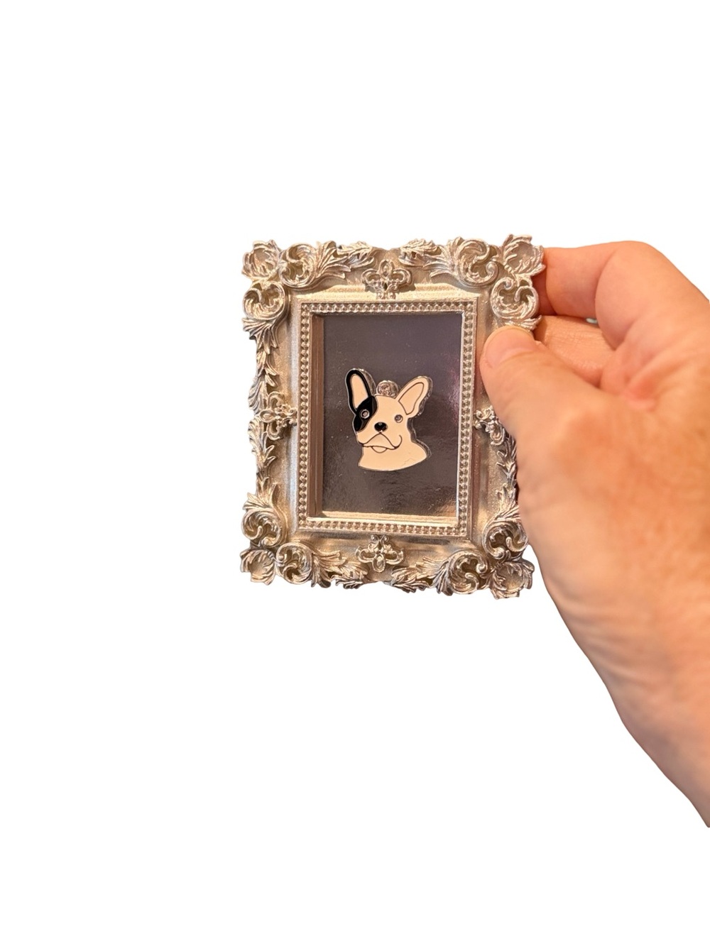 Silver Framed French Bulldog Mini Art | Easel & Magnets Included - Picture 7 of 9